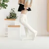Damen Strümpfe Strick Overknee Socken Dicke Warme Überknie Produktbild-Vorschau 3