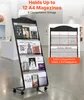 SucceBuy Skladací stojan na brožúry so 4 vreckami, mobilný Náhľad obrázku produktu 2