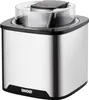 Die Unold Eismaschine Gelato 1,5 L ist eine silber-schwarze Eismaschine mit transparentem Deckel und Produktbild-Vorschau