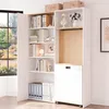 Klappbarer Schreibtisch mit Ablagen 2-in-1 Bücherregal Weiß Produktbild-Vorschau 3