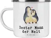 Mr. & Mrs. Panda Camping Emaille Tasse Pinguin Bester Mann Produktbild-Vorschau 1