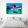 Leinwandbild afrikanische frau in einem boot 100x70 cm Produktbild-Vorschau 2