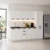 ULWEHOME | Küchenzeile 260 cm Mattweiß, Küchenmöbel-Set Produktbild-Vorschau 3