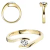 585er Gelbgold Spannring geschwungen mit Diamant 0,25 ct. Produktbild-Vorschau 2
