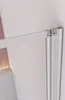 A close-up view of a shower screen hinge and frame, attached to a wall. Produktbild-Vorschau
