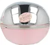 A close-up studio shot of a DKNY Be Delicious Fresh Blossom Eau de Parfum spray bottle. Podgląd zdjęcia produktu
