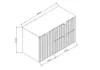 An isometric line drawing of a cabinet with dimensions indicated. Podgląd zdjęcia produktu