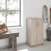 A shoe cabinet is shown in a hallway next to a window and a bench. Podgląd zdjęcia produktu