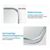 Close-up views of a mirror frame with text highlighting its features. Voir les images du produit