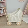 Puppenwagen aus weiden in der Farbe ecru 48x30x45cm - Produktbild-Vorschau 3