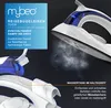 A collage image showcasing a portable travel iron with steam functionality. Podgląd zdjęcia produktu