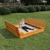 Sandkasten aus Holz mit Sitzbank Abdeckung Imprägniert Produktbild-Vorschau 4