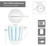 Split türkis Streifen 6er Set Kaffeebecher 300ml Produktbild-Vorschau 6