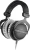 A studio shot of a pair of black and gray headphones. Produktbild-Vorschau