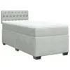 vidaXL Boxspringbett mit Matratze Hellgrau 80x200 cm Samt Produktbild-Vorschau 1