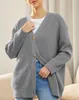 ASKSA Damen Strickjacke Strick Outwear V-Ausschnitt Vorne Produktbild-Vorschau 2