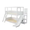 A white bunk bed with a slide and ladder, shown against a white background. Anteprima dell’immagine prodotto