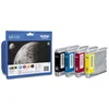 A product shot of Brother LC-1000 ink cartridges, with the packaging on the left and four individual cartridges on the right. Náhled obrázku produktu