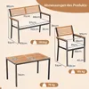 KOMFOTTEU 4-teiliges Gartenmöbel Set aus Akazienholz & Produktbild-Vorschau 7