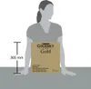 A diagram showing the dimensions of a product box next to a silhouette of a person. Produktbild-Vorschau