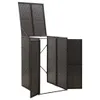 Contenitore per 1 bidone nero 70x80x117 cm in poly rattan Anteprima dell’immagine prodotto 2