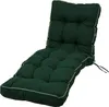 A dark green chaise lounge cushion with light trim, shown against a white background. Produktbild-Vorschau