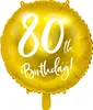 18"/Ø45cm Folienballon "80th Birthday" | Gold Produktbild-Vorschau 1