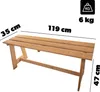 Drewniana ławka parkowa KADAX bez oparcia 119 cm, solidna Podgląd zdjęcia produktu 3