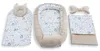 BABYNEST SET 5 tlg. BEIGE Samt Velour/ HASE EULE Baumwolle Nestchen Produktbild-Vorschau