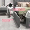 Letto imbottito 140x200cm con testata contenitore e LED, Anteprima dell’immagine prodotto 11