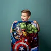 Marvel Avengers Asciugamano blu Hulk Iron Man Capitan Anteprima dell’immagine prodotto 3