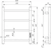 Technical drawing with dimensions of a towel radiator. Produktbild-Vorschau