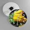 Wanduhr - Rund - Glasuhr - Tulpen Strauß Spiegelreflexion Produktbild-Vorschau 2