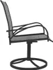 A single outdoor swivel chair with a metal frame and mesh fabric seat and back, shown from the side against a white background. Produktbild-Vorschau