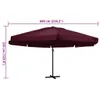 vidaXL Sonnenschirm mit Aluminium-Mast 600 cm Bordeauxrot Produktbild-Vorschau 4