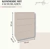 YUMEBLY Kommode mit 4 Schubladen | Schubladenschrank Produktbild-Vorschau 6