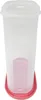 A clear studio shot of a tall, clear plastic container with a red base and lid. Náhled obrázku produktu