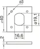 SISO Spindschloss 300 Verdreh-Schutzplatte, 40x40x2mm, Produktbild-Vorschau 2
