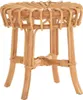 A close-up shot of a round stool made of natural rattan. Podgląd zdjęcia produktu