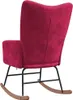 vidaXL Sedia a dondolo in velluto rosso vino Anteprima dell’immagine prodotto 5