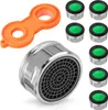 A collection of faucet aerators and a tool for their installation, presented on a white background. Produktbild-Vorschau
