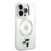 A clear, studio shot of an iPhone 14 Pro case with Karl Lagerfeld and Choupette graphics. Anteprima dell’immagine prodotto