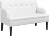 vidaXL Panca con schienale bianco 112x65,5x75 cm in Pelle Anteprima dell’immagine prodotto 1