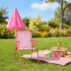 Relaxdays Kinder Klappstuhl, Campingstuhl mit Sonnenschirm, Produktbild-Vorschau 3