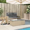 vidaXL Panchina da giardino regolabile con cuscino Beige Anteprima dell’immagine prodotto 3