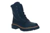 A black lace-up boot with faux fur trim. Voir les images du produit