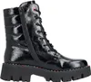 A black patent leather boot with laces and a zipper. Anteprima dell’immagine prodotto