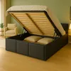 Bett mit Lattenrost Jugendbett Doppelbett grau-grau 120 / Produktbild-Vorschau 7