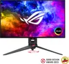 A gaming monitor with a colorful, abstract wallpaper and the ROG logo displayed. Podgląd zdjęcia produktu