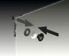An exploded view diagram showing the components of a glass mounting system, with arrows indicating assembly. Produktbild-Vorschau